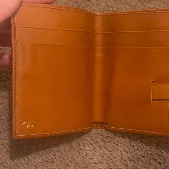 Lancel Mens/Unisex Brown Leather Card Holder/Compact Wallet Bifold - Picture 4 of 9